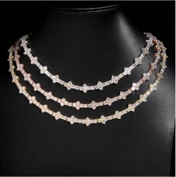 Sterling Silver 925 Lab Diamond Ice Out Vvs Moisanite Hip Hop Jewelry Tennis Chain Bracelet Necklace
