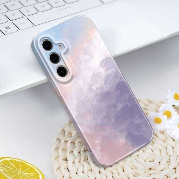 Texture Clouds Phone Case For Samsung Galaxy S25 S24 S23 S22 S21 S20 Plus Ultra FE 5G Film Hard Cover