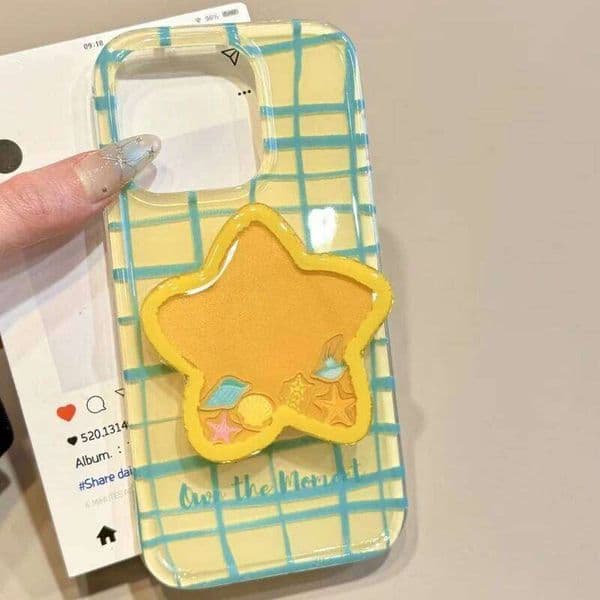 Fashion Shine Star Bracket Case Compatible for IPhone 12 11 13 Pro XR X XS Max 16 15 Plus SE 2020 New Imd Soft Cover