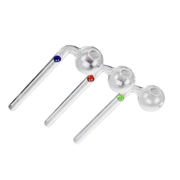 Thick heady Colorful 5.5inch Glass Oil Burner Pipes cheap Water Filter Bubbler Cuved Bent Hand straw Pipe for smoking with 30mm ball