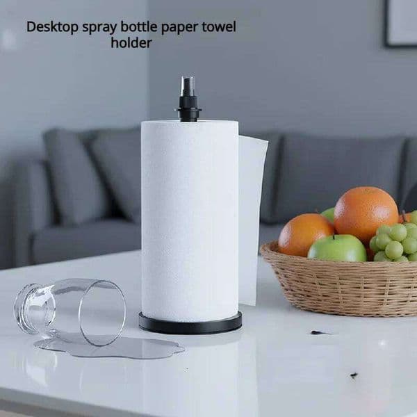 Freestanding Toilet with Spray Bottle Stainless Steel Cling Film Rack -Drill-Free Kitchen Paper Towel Holder