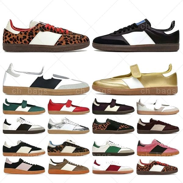 Designer Casual Shoes Campus Men Platform Trainers Mary Janes Women Ballet Flat Leopard Print Navy Red White Gum Brown Black Sports Sneakers size