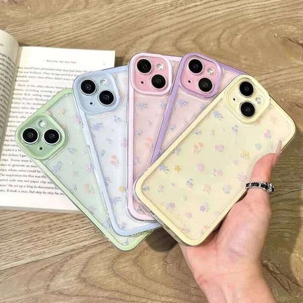 Candy Color Flower Compatible for IPhone 16 13 12 14 15 11 Pro XR 7 8 Plus X XS Max SE 2020 Fresh Floral Macaron Case