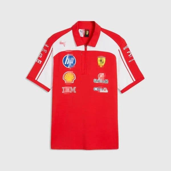 wholesale 2026 High end customized wholesale clothing short sleeved T-shirts men's polo shirts Polo del equipo Scuderia Ferrari F1 t shirt