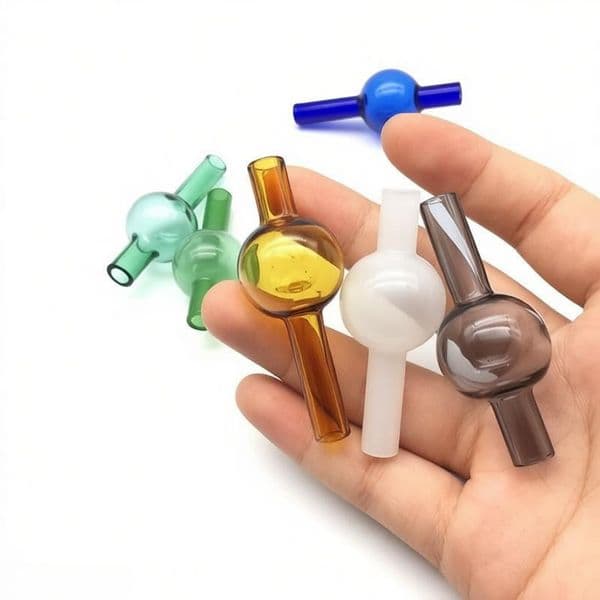 Cheap mini Colorful 22mm Glass bubble carb cap round ball dome Specific for XL Quartz banger Nails Universal Ball Style Glass carb cap