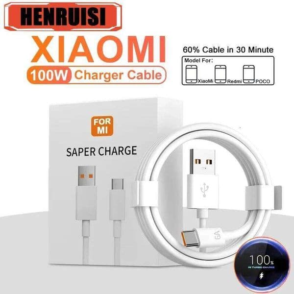 6A 100W Super Fast Charging USB Type C USB-C Mobile Phone Data Cable For Huawei P40 P30 Xiaomi 14 Redmi 13 Oneplus Samsung