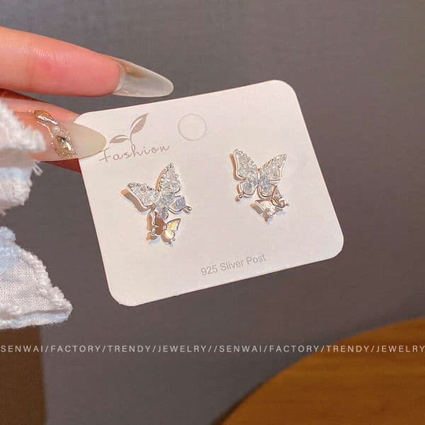 Designer Jewelry Luxury Jewelry Exquisite Micro-Inlaid Zircon Butterfly For Women, Light Luxury Niche High-End Earrings, Fashionable Versatile Internet Celebrit