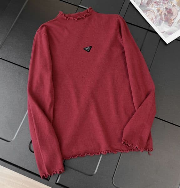 New Women's Sweaters casual brand Designer Sweaters Autumn winter long sleeved semi high collar base layer knitwear praswe