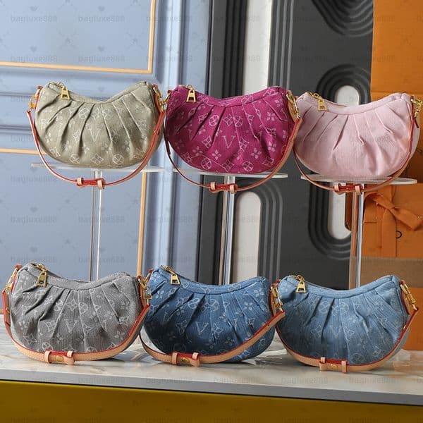 2026 New designer Denim Cowboy Pochette Valley Hobo Bag Women's Monogram Print Crescent Crossbody Bag Shoulder Bag high-end underarm Bag Lady Fashion handbag M13571