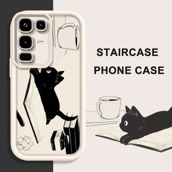 Funny Cat Phone Case For Infinix Note 50 50S 50X 40 40S 30 Pro Plus VIP 4G 5G Staircase Soft Cover