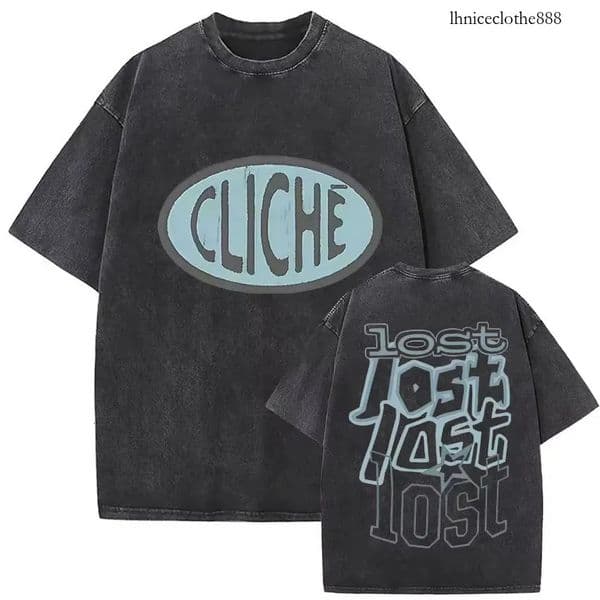 Vintage Washed Cotton T Shirt MGK Lost Americana Print Short Sleeve T shirts Men Women Summer High Quality Clothing T shirt a3