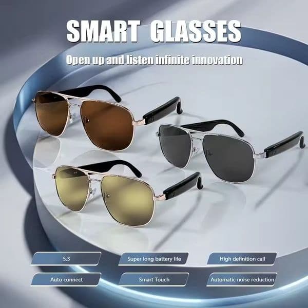 Fashion Intelligent Sunglasses AI Translation Audio Bluetooth Smart Glasses UV400 Polarized Lens Remote Camera Voice Calling Outdoor Eyeglasses