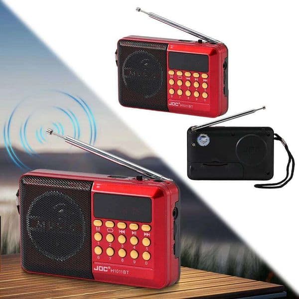 FM Portable Rechargeable BT 5.4 Speaker with LED Display Pocket Radio Gifts for Seniors Elderly