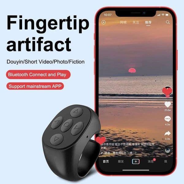 Wireless Selfie Lazy Artifac Tiktok Remote Control Ring Mobile Phone Bluetooth Controller t For Xiaomi Apple