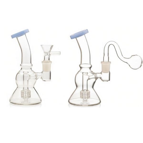 Wholesale Small Glass Tobacco Bongs Cheap Water Pipes Bubbler Beaker Hookahs Water Bong pipe Mini With 14mm male smoking oil banger bowl