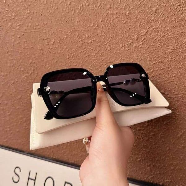 Luxury Brand Designer Sunglasses Live-Streaming Style 2026 -Inspired Large-Frame Pearl Shimmer Trendy Sunglasses, UV Protection, Korean Version Polarized Sungla