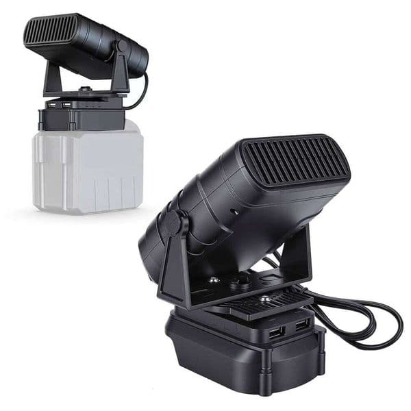 Cordless Suitable for Makita BL1830 BL1850 BL1840 Battery 2 Gears Quiet Small Space Heater with Dual USB Ports