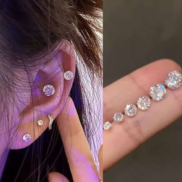 Designer Jewelry Luxury Jewelry Korean-Style 925 Silver Needle Exquisite Zircon Small Earrings For Women, Unique Design, Niche Style, Popular Simple Ear Accessories