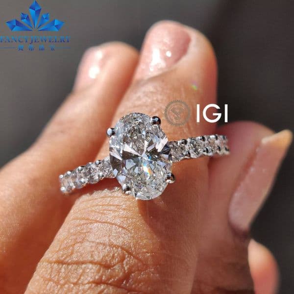 Cvd VVS Pear Solitaire 14k 18k Solid Gold Lab Grown Diamond Ring Engagement Ring with Gia Igi Certified Factory Directly