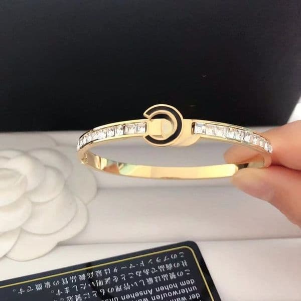 Luxury Crystal Bracelet Jewlery for Women Bracelets Designer Stainless Steel Bangle Love Braceletes Waistband