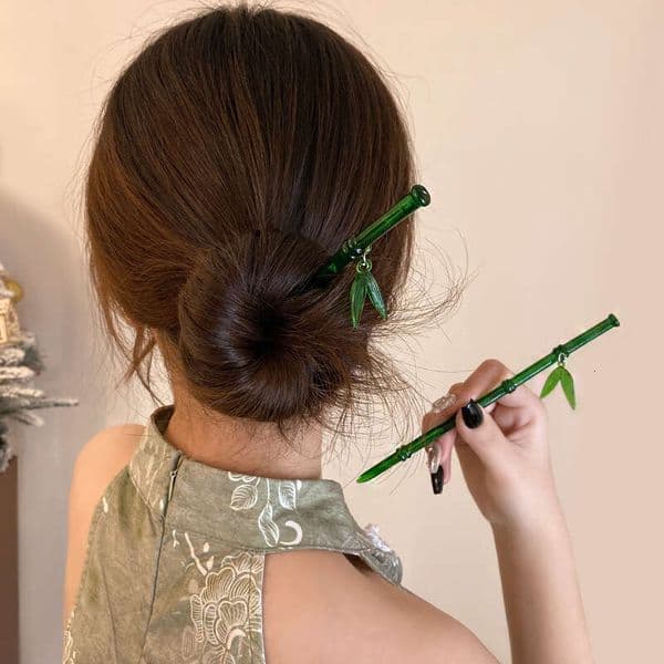 Designer Jewelry Luxury Jewelry Yongye Xinghe Miaomiao's Same Style Hairpin, Vintage Versatile Bamboo Hairpin For Women, Cool And Elegant, Popular Hair Accessory