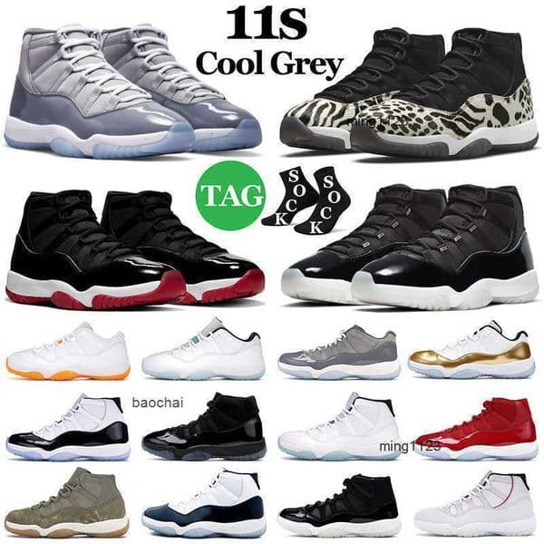 Cool Grey 11 11s Mens Casual Shoes Animal Instinct 25th Anniversary Barons Bred Concord Cap and Gown High Low Top Men Women Outdoor S