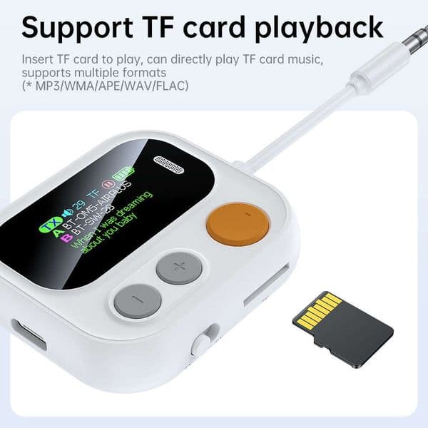 New Product JS11 Color Screen Receiver One-to-Two Car Airplane TV Bluetooth Transmitter