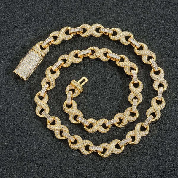 New European and American hip-hop necklace, 10mm wide, infinity niche collarbone chain, unisex Cuban chain with flip clasp