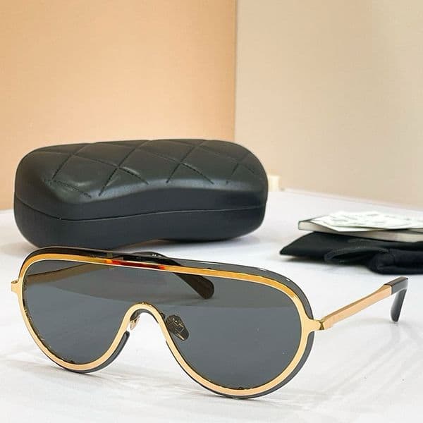 Women Metal Silver SHIELD SUNGLASSES CH2551 Luxury Womens Designer Mask Sunglasses Fashion Shield Sunglasses