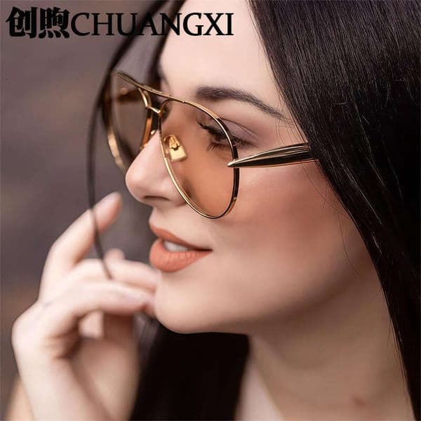 Luxury Brand Designer Sunglasses Fashion New Large Frame Toad Glasses High-End Feel Women's Ins Style No-Makeup Sunscreen Personality Small Fish Leg Men's Sungl