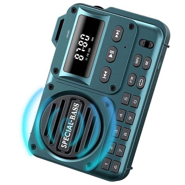 FM Portable Rechargeable BT 5.4 Radio Speaker with LED Display Home Travel Gifts for Seniors Elderly
