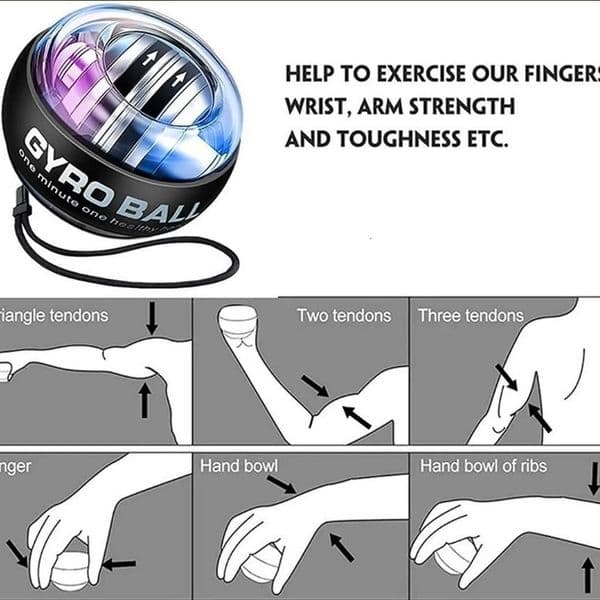 Designer Wrist Strength Workout Sets Arm Strength Ball Fitness Gyro Grip Ball Arm Muscle Training Self Activating Color Light Womens Gymsharkset Men Workout Sets