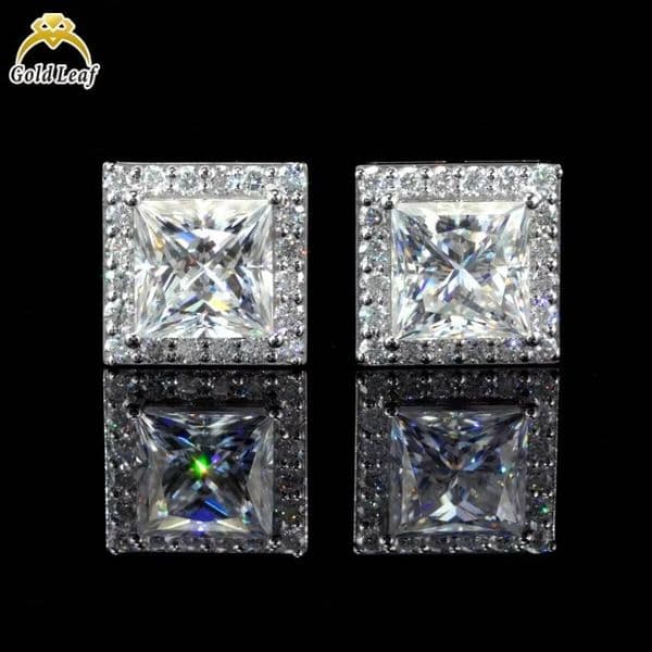 Goldleaf Custom Lab Diamond Engagement Earring D VVS Color 1CT 05CT Brilliant Cut IGI Certified Womens 925 Sterling Silver