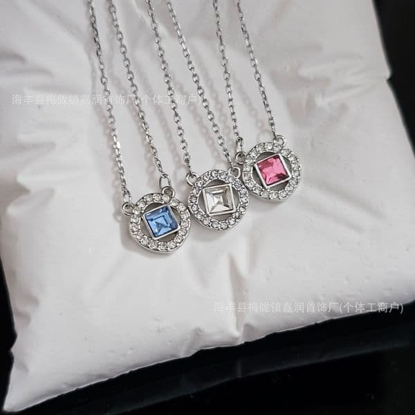 Swan Necklaces Jewerly Designer swarovskinecklace swarovskilieds Swarovskiity Swarovskie Necklace For Woman Jewerly Pendant Square Diamond Water Drop Shape