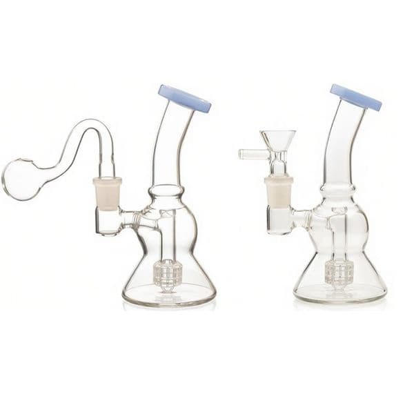 Thick heady Colorful Small Glass Tobacco Bongs Cheap Water Pipes Bubbler Beaker Hookahs Water Bong pipe Mini With 14mm male smoking oil banger bowl