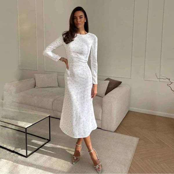 Elegant Floral Print Slim Long Dress Women Chic Full Sleeve High Waist Bodycon Dresses 2026 Lady Spring Daily Party Vestidos New