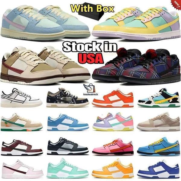 With Box designer shoes mens casual Jogging Walking Flat Shoe Easter Visty Nardwuar Panda White Black Triple Pink men women trainers sports sneakers sneaker