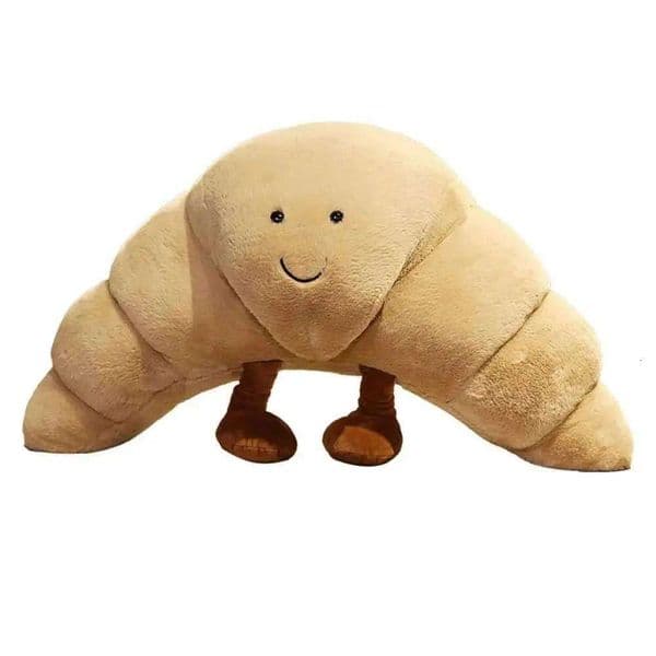 Stuffed Animals Funny Soft Food Plushies Toy Plush Smile Croissant Bread Pillow Gifts Z250208 hh
