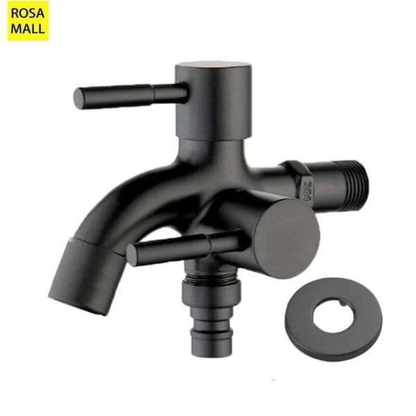 Bathroom Washing Machine 304 Double Multifunctional Stainless Steel Two Way Tap Black Bath Faucet Torneira Dourada