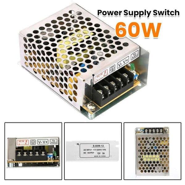 5A 60W Power Supply Transformer Switch 220 AC To 12V DC for LED Strip Light