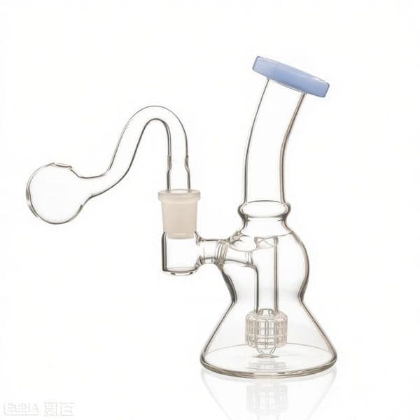 Travel Colorful Small Glass Tobacco Bongs Cheap Water Pipes Bubbler Beaker Hookahs Water Bong pipe Mini With 14mm male smoking oil banger bowl
