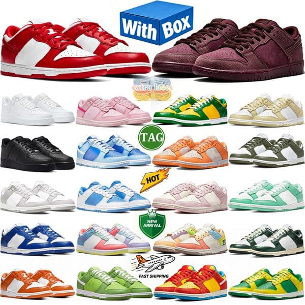 free shipping with box designer running shoes men women daily outfit leather Panda mens trainers outdoor sneakers