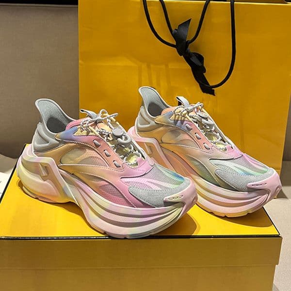 Womens Multicolor Suede And Fabric Running Shoes Designer Mens Capsule Elastic Shoelace Running Sneakers Fashion Chunky Sole Casual Shoes Rubber Sole Size 35 46