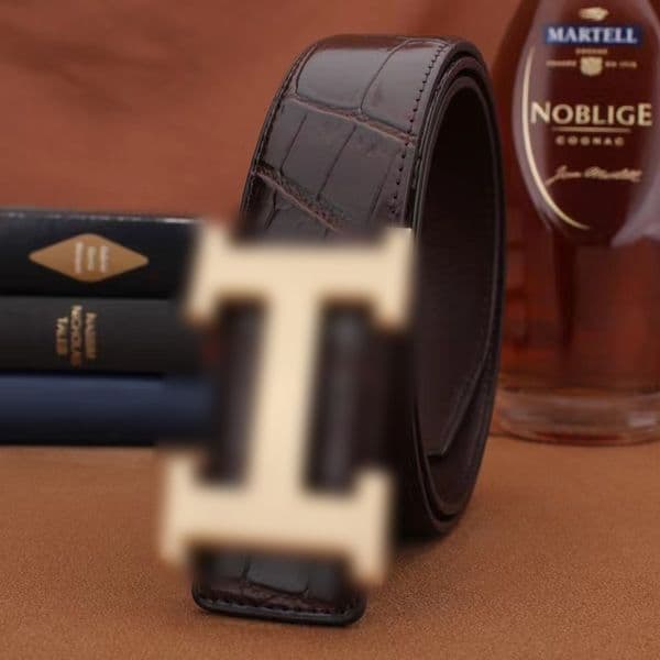 Designer Belts Men Belt H Belts Plate smooth buckle Alligator grain leather Mens Youth Simple Fashionable Mens Belt