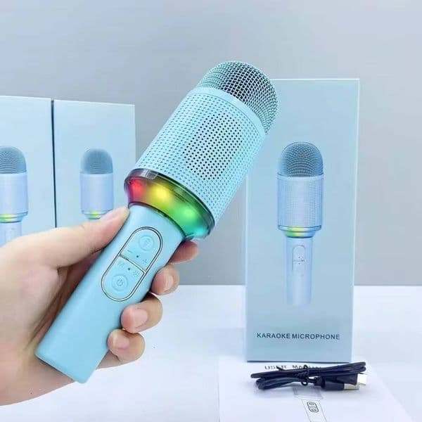 Portable Bluetooth Karaoke Microphone With RGB Lights, Wireless Singing Noise Reduction, Suitable For Universal Mobile Phones