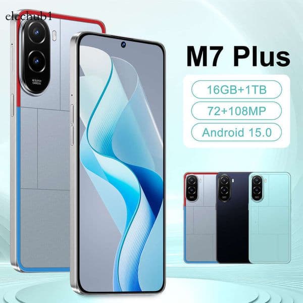 Hot-selling new product - M7 Plus smartphone with 16GB of memory and 1TB of storage, featuring a high-definition full-screen display and an Android operating system.