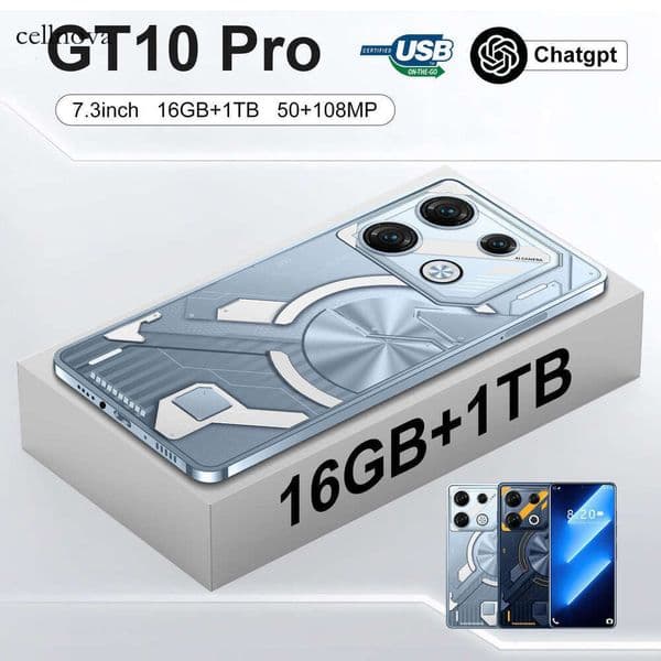 2026GT10 Pro smartphone with ultra-high-definition large screen, 16GB + 1TB of memory, running on Android 13