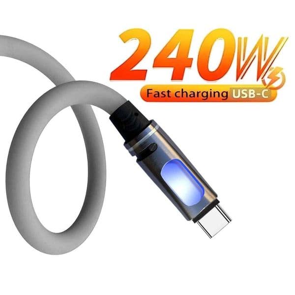 240W to USB-C Fast Charging Cable, Aromatherapy Scent Cable with Breathing Light for iPhone 16 15 Pro Xiaomi Samsung