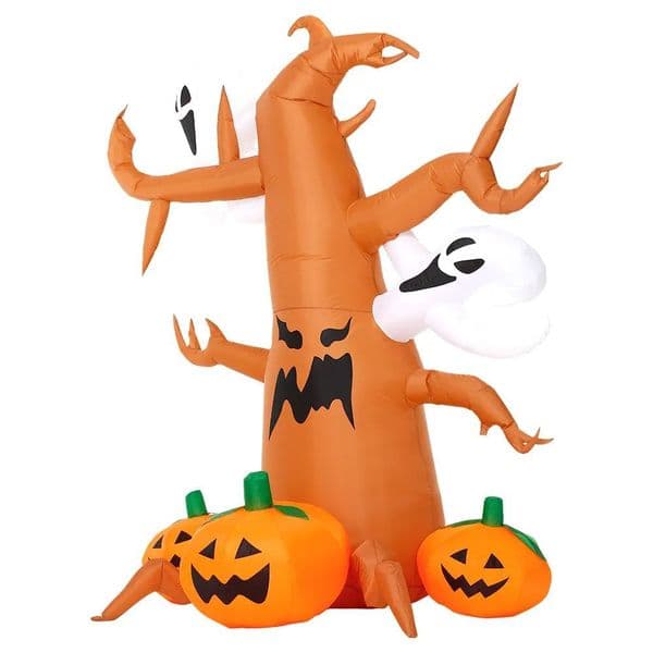 Free delivery Outdoor yard 3mH giant Halloween holiday decoration Inflatable dead tree with white Ghost and pumpkin