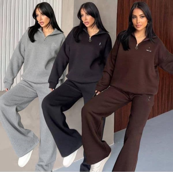 Sports brand Women's Tracksuits 2026 autumn loose jacket stand collar sweatshirt jacket fitness sports women's two-piece set